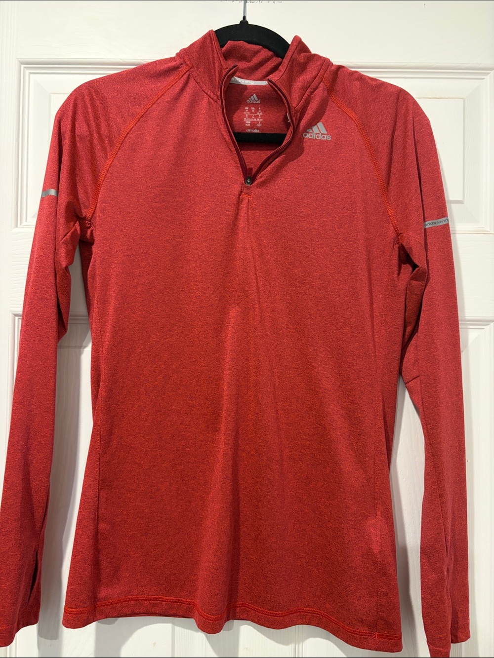 adidas Men’s Red Long-Sleeve Quarter-Zip Training Top